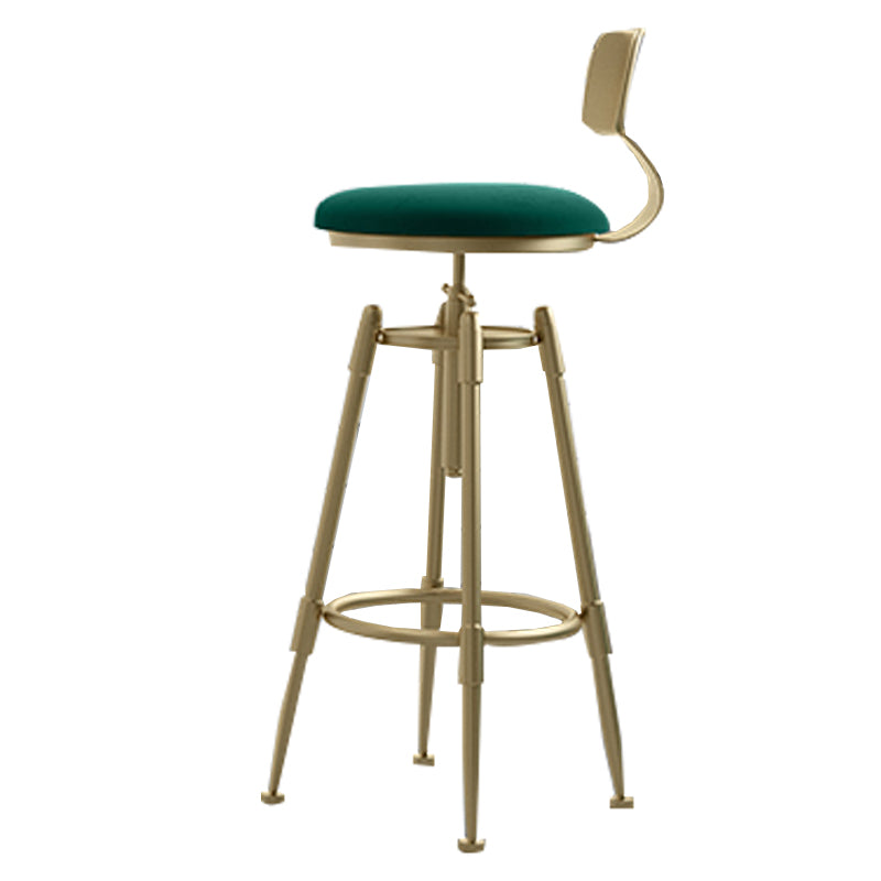 Glam Rotatable Liftable Counter Stool Iron Cashier Bar Stool with Cushion and Pedal