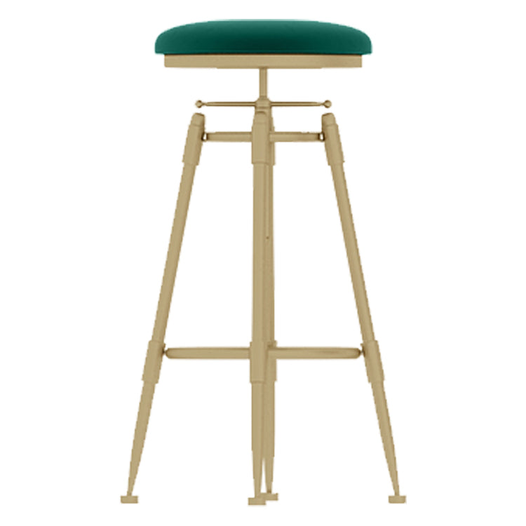 Glam Rotatable Liftable Counter Stool Iron Cashier Bar Stool with Cushion and Pedal