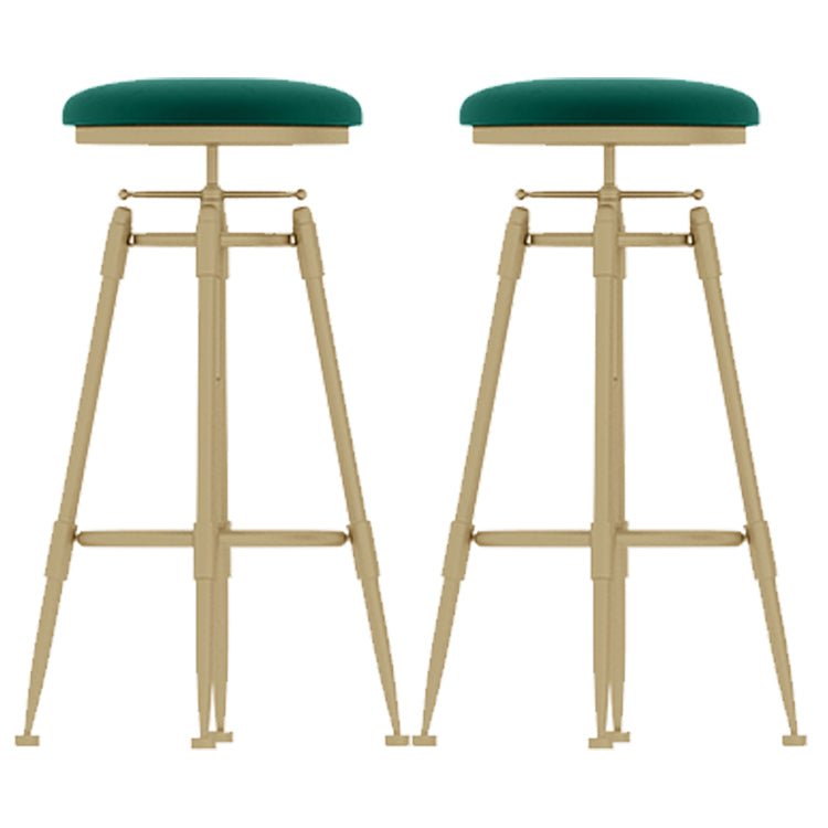 Glam Rotatable Liftable Counter Stool Iron Cashier Bar Stool with Cushion and Pedal