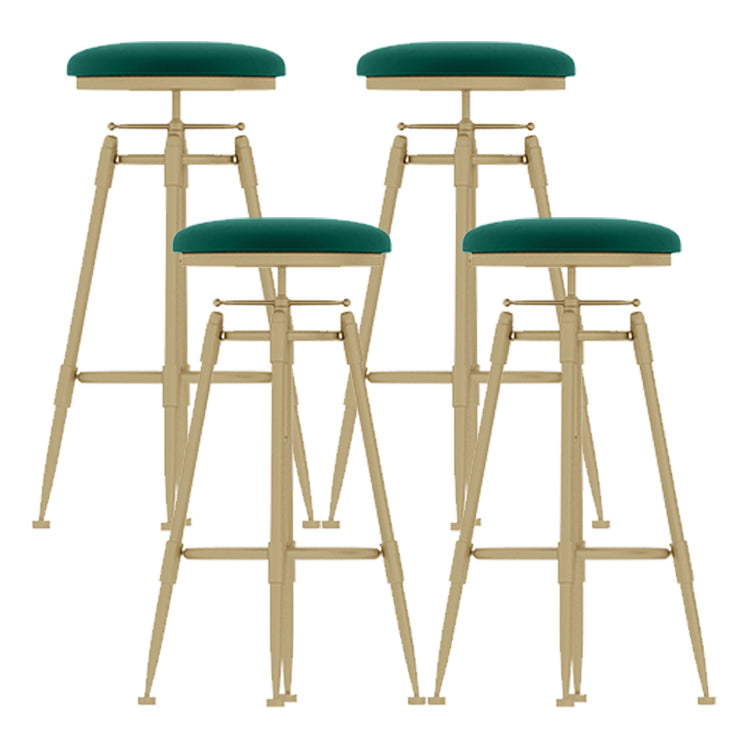 Glam Rotatable Liftable Counter Stool Iron Cashier Bar Stool with Cushion and Pedal