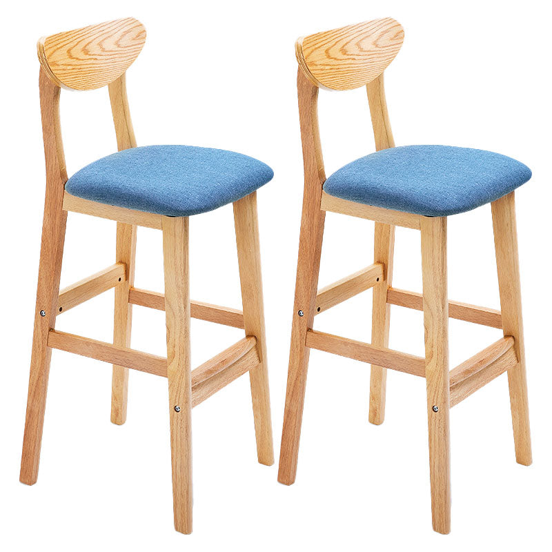 Scandinavian Solid Wood Home 28-inch Stool Matte Finish Footrest Barstool