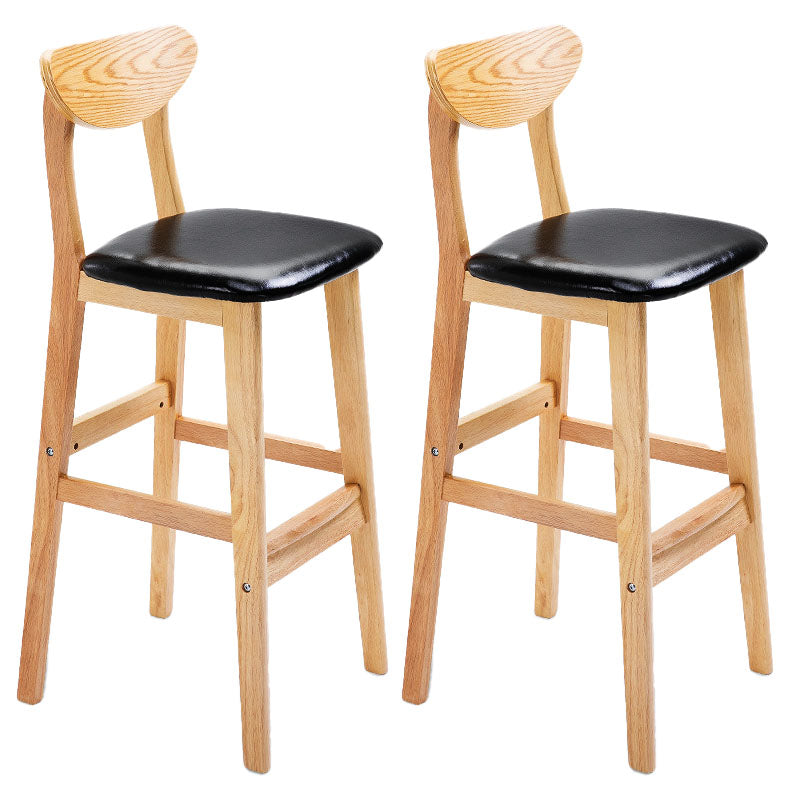 Scandinavian Solid Wood Home 28-inch Stool Matte Finish Footrest Barstool