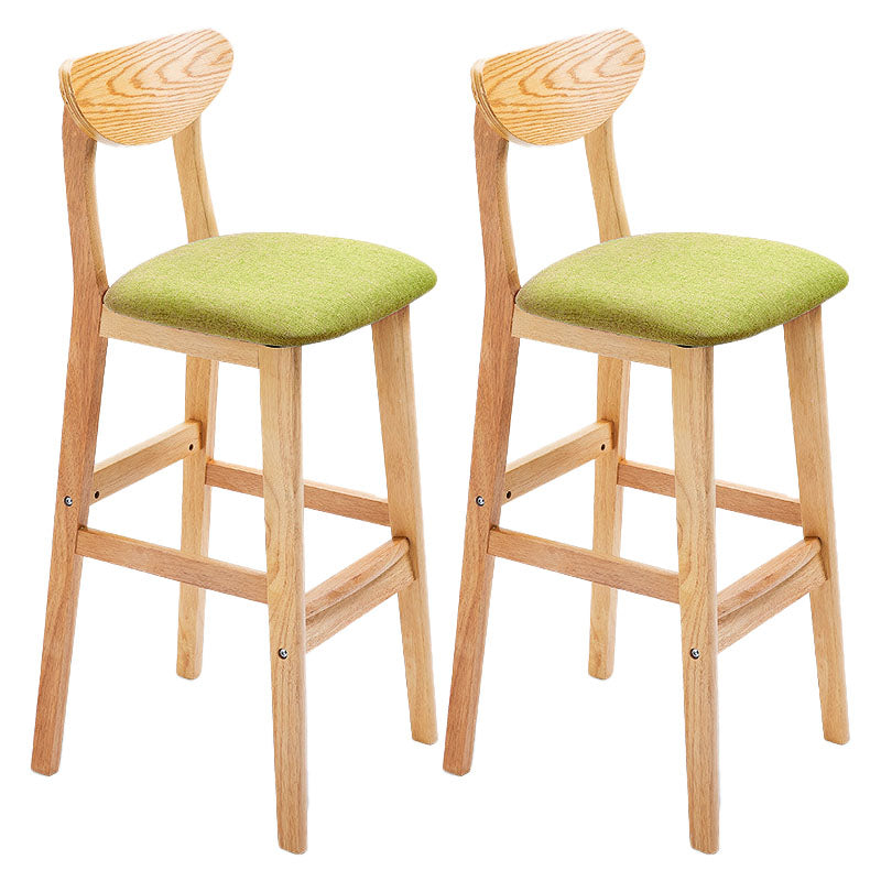 Scandinavian Solid Wood Home 28-inch Stool Matte Finish Footrest Barstool