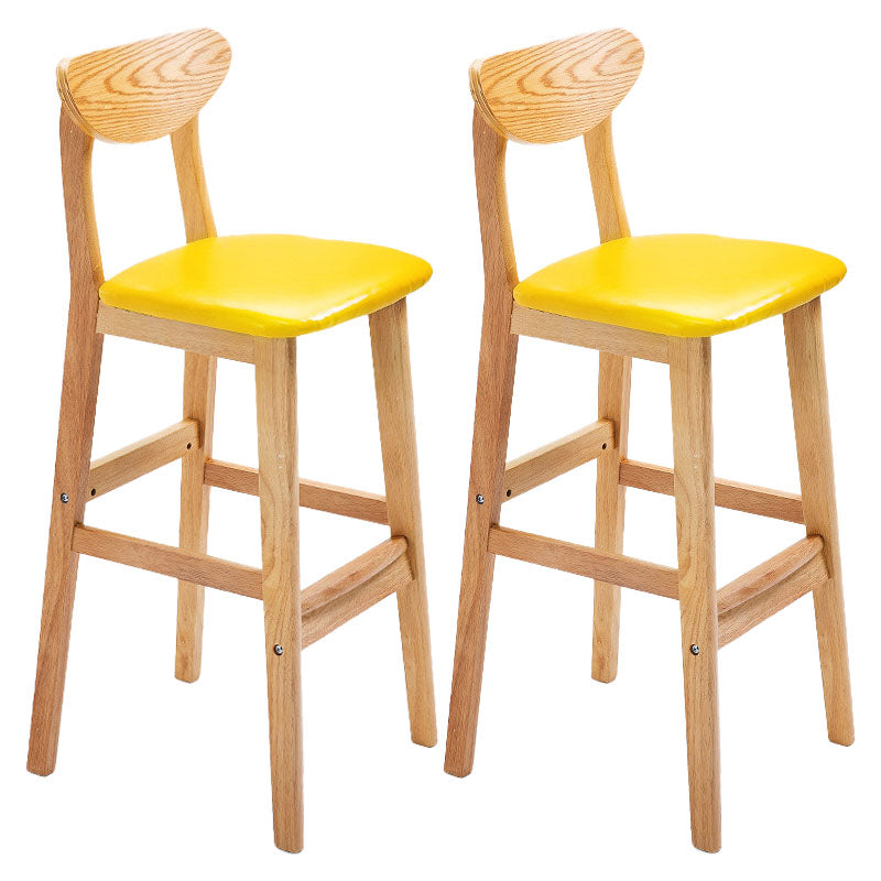 Scandinavian Solid Wood Home 28-inch Stool Matte Finish Footrest Barstool