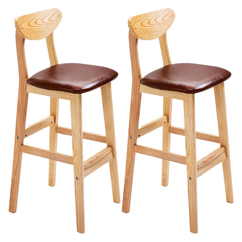 Scandinavian Solid Wood Home 28-inch Stool Matte Finish Footrest Barstool