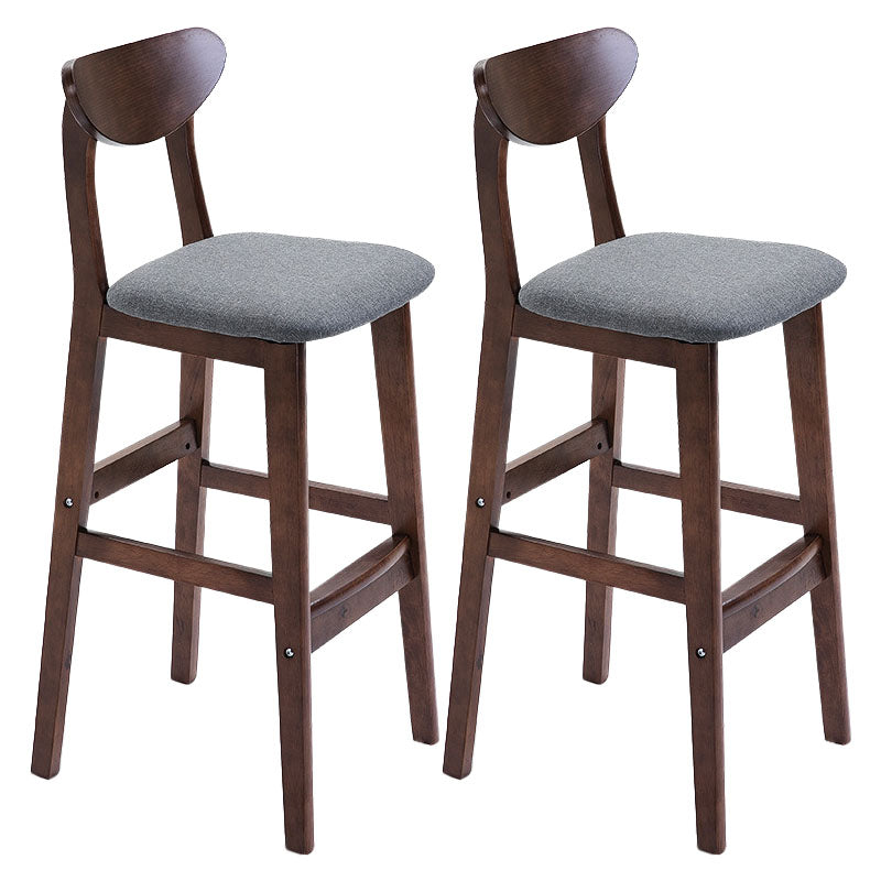 Scandinavian Solid Wood Home 28-inch Stool Matte Finish Footrest Barstool