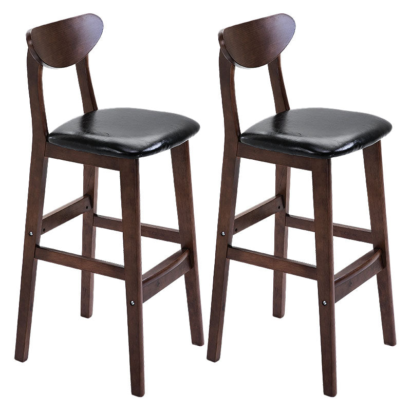Scandinavian Solid Wood Home 28-inch Stool Matte Finish Footrest Barstool