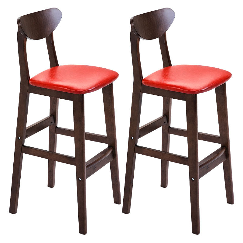 Scandinavian Solid Wood Home 28-inch Stool Matte Finish Footrest Barstool