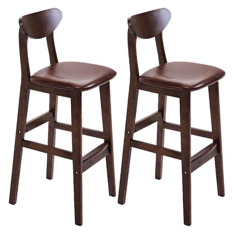 Scandinavian Solid Wood Home 28-inch Stool Matte Finish Footrest Barstool