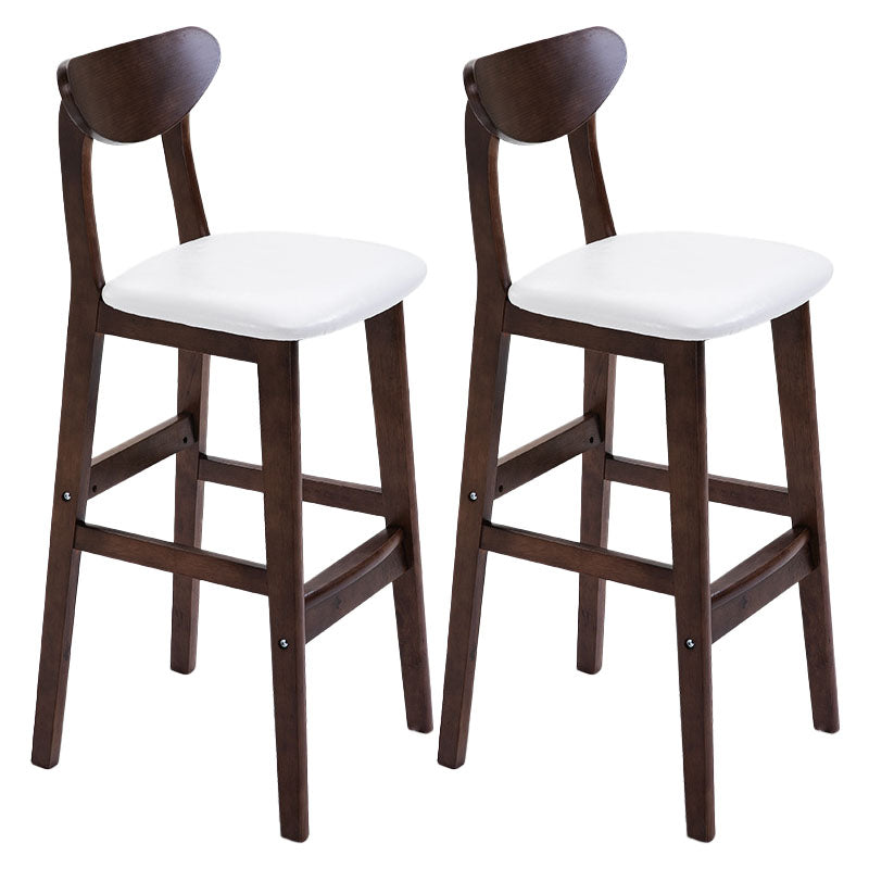 Scandinavian Solid Wood Home 28-inch Stool Matte Finish Footrest Barstool