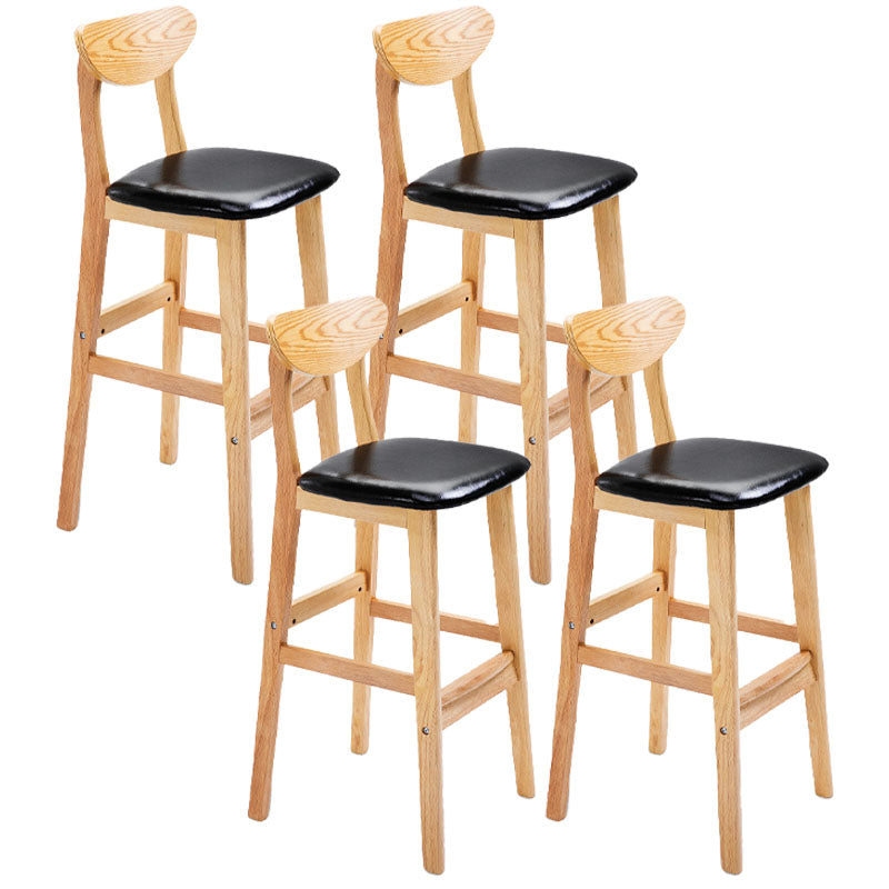 Scandinavian Solid Wood Home 28-inch Stool Matte Finish Footrest Barstool