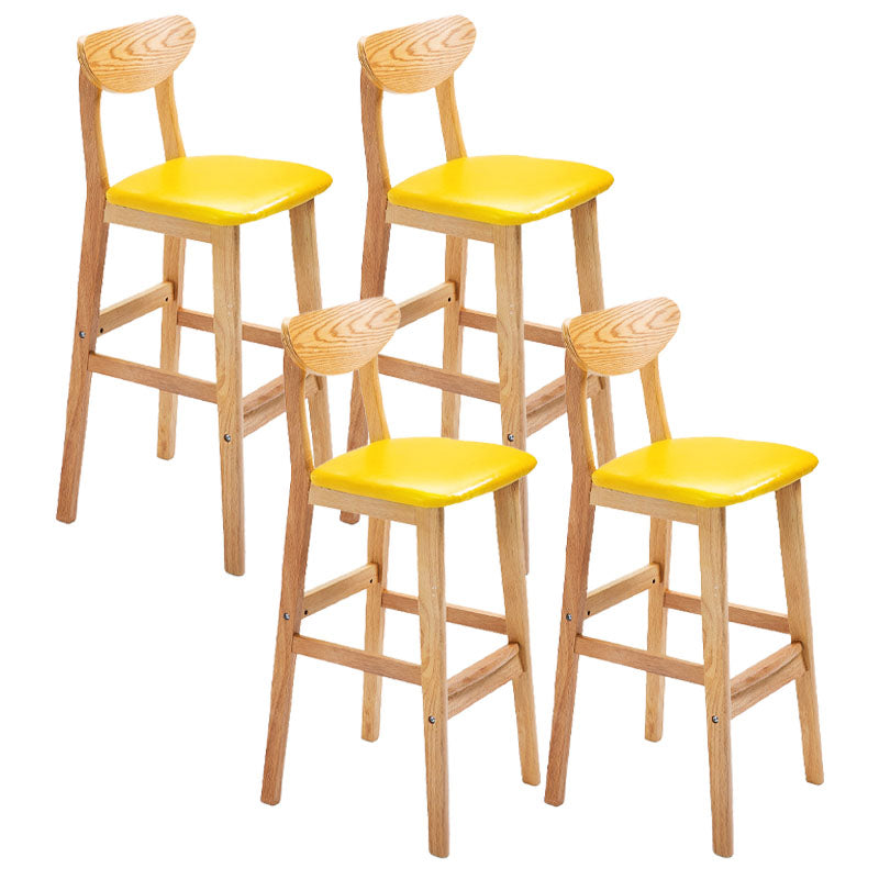 Scandinavian Solid Wood Home 28-inch Stool Matte Finish Footrest Barstool