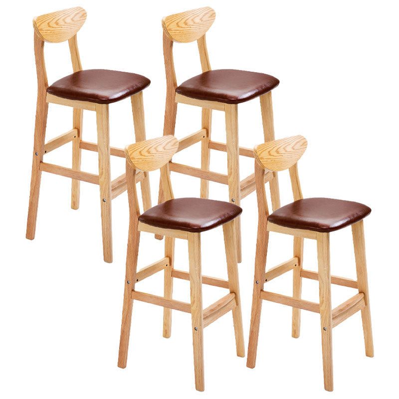 Scandinavian Solid Wood Home 28-inch Stool Matte Finish Footrest Barstool