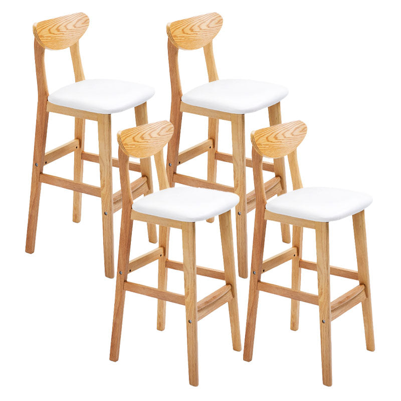 Scandinavian Solid Wood Home 28-inch Stool Matte Finish Footrest Barstool