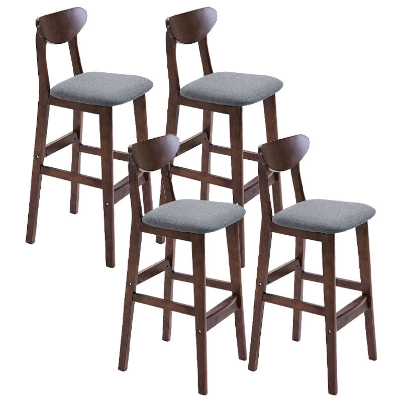 Scandinavian Solid Wood Home 28-inch Stool Matte Finish Footrest Barstool