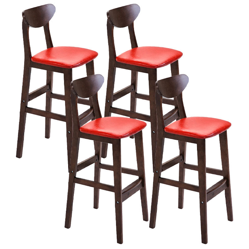 Scandinavian Solid Wood Home 28-inch Stool Matte Finish Footrest Barstool