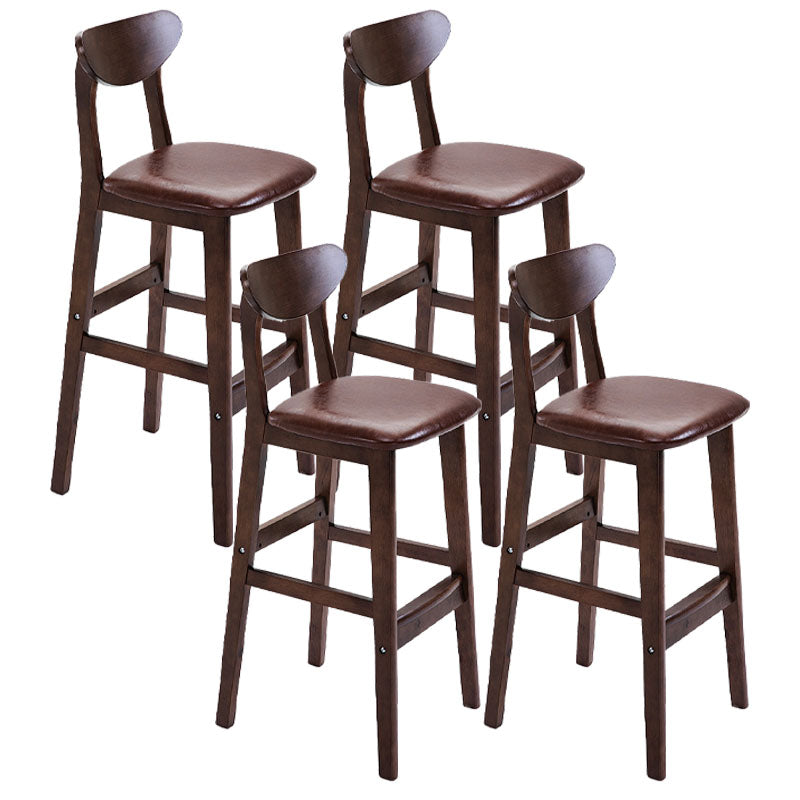 Scandinavian Solid Wood Home 28-inch Stool Matte Finish Footrest Barstool