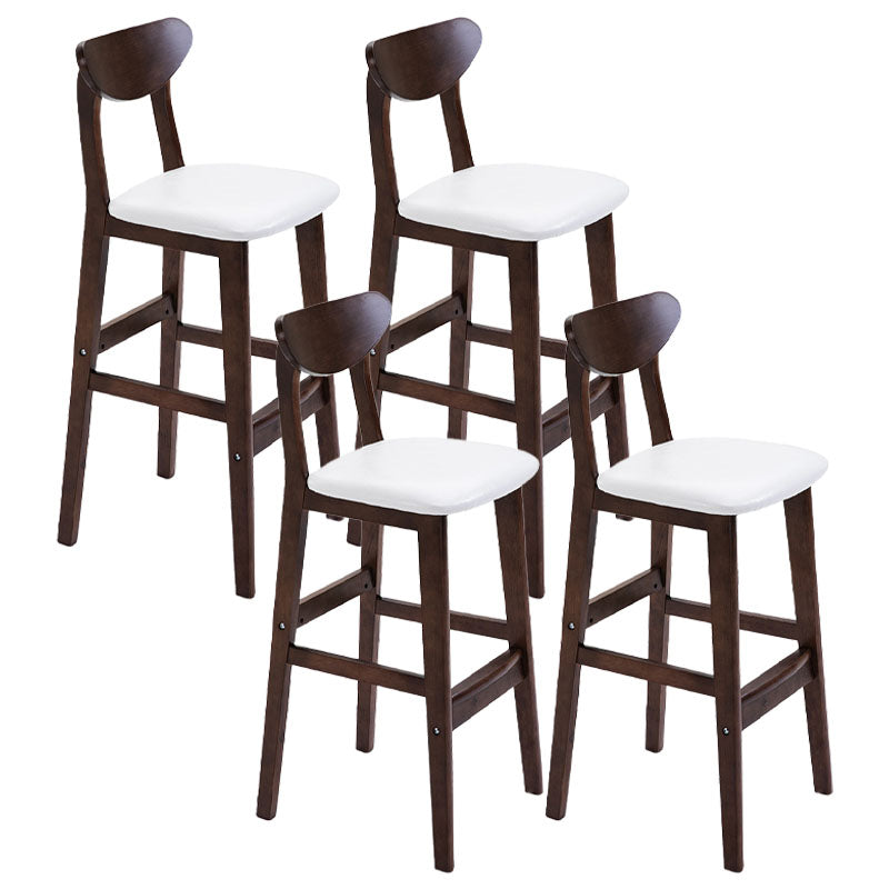 Scandinavian Solid Wood Home 28-inch Stool Matte Finish Footrest Barstool