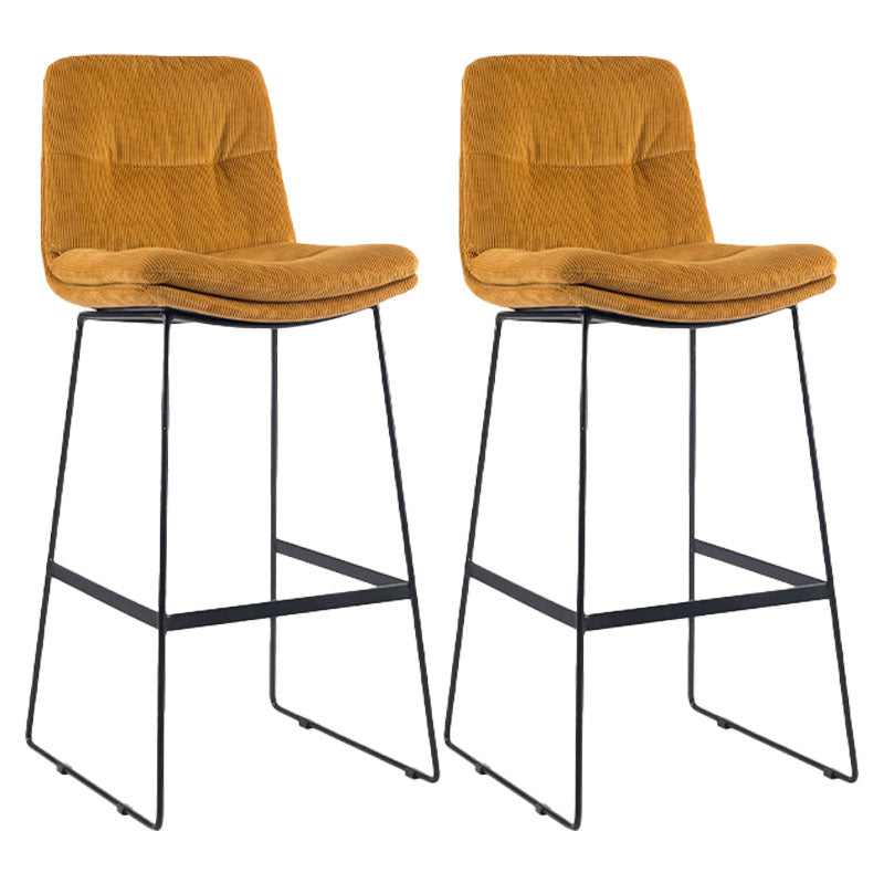 Scandinavian Coffee Shop Footrest Stool Matte Finish Upholstered Barstool