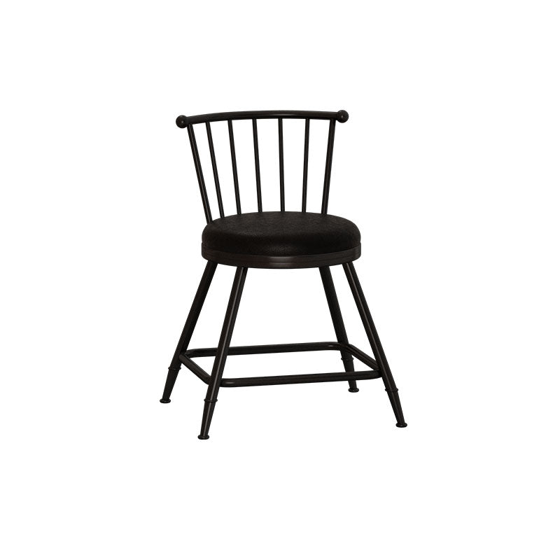 Industrial Armless Backrest Counter Stool Steel Bar Stool with Leather Cushion