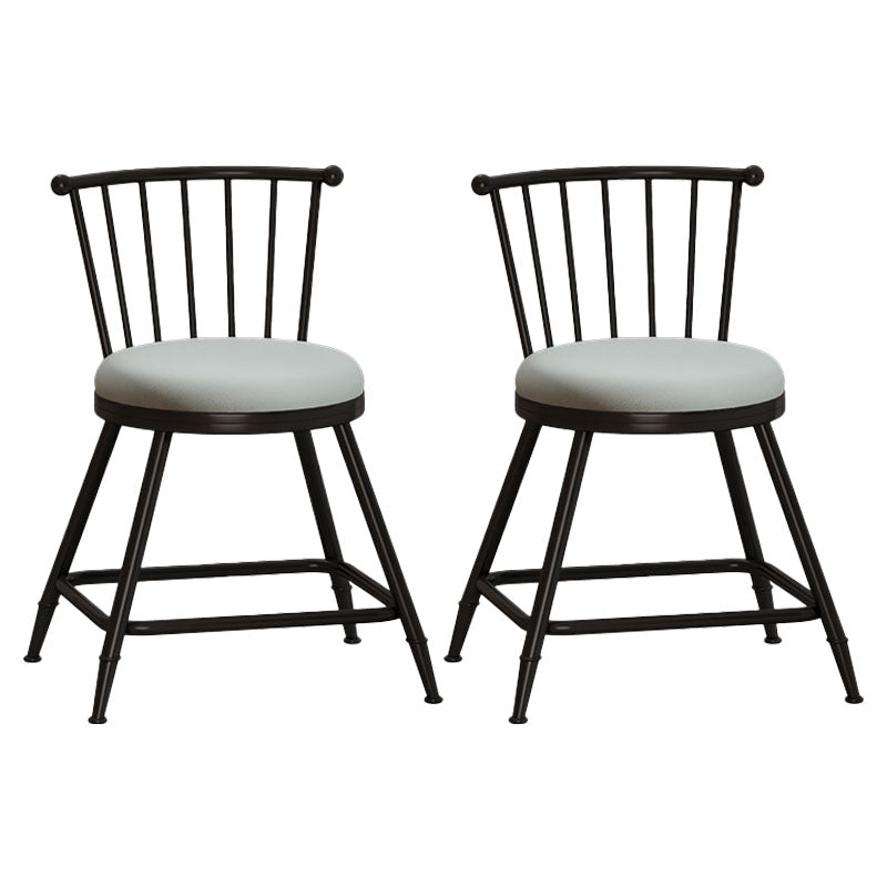 Industrial Armless Backrest Counter Stool Steel Bar Stool with Leather Cushion