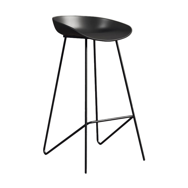 Contemporary Restaurant Footrest Barstool Matte Finish Plastic Stool