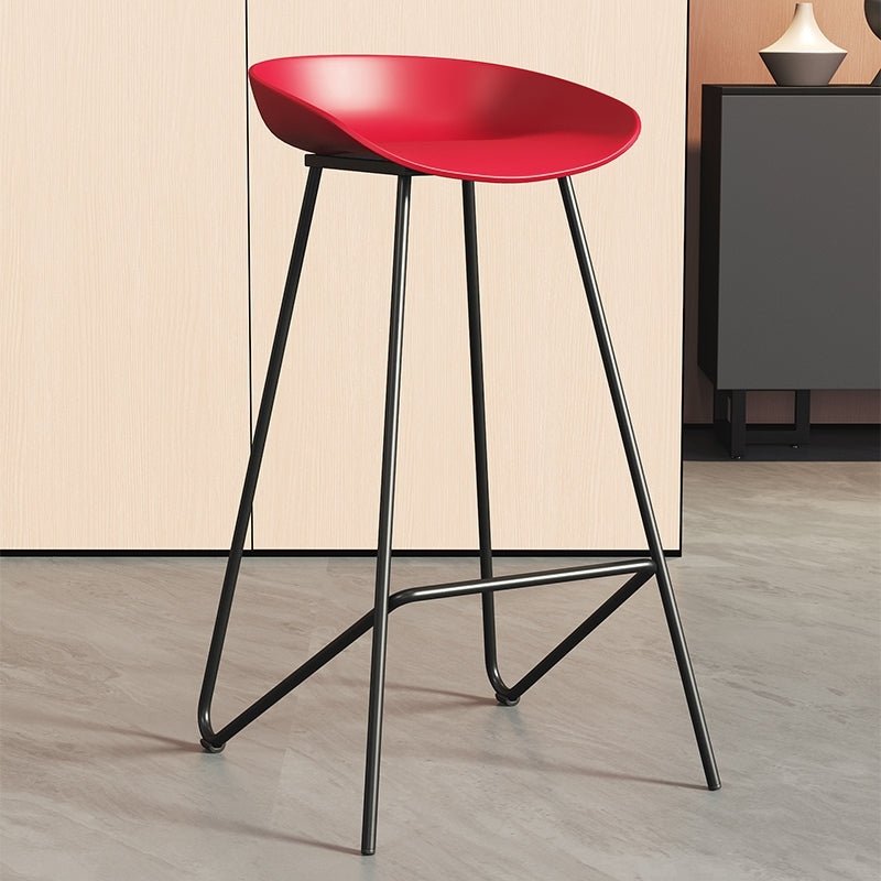 Contemporary Restaurant Footrest Barstool Matte Finish Plastic Stool