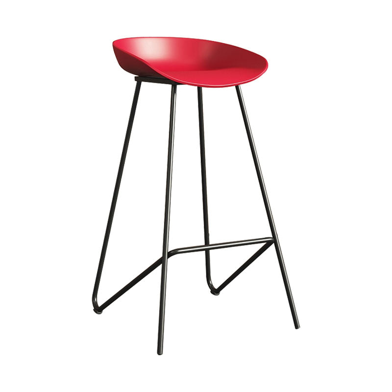 Contemporary Restaurant Footrest Barstool Matte Finish Plastic Stool