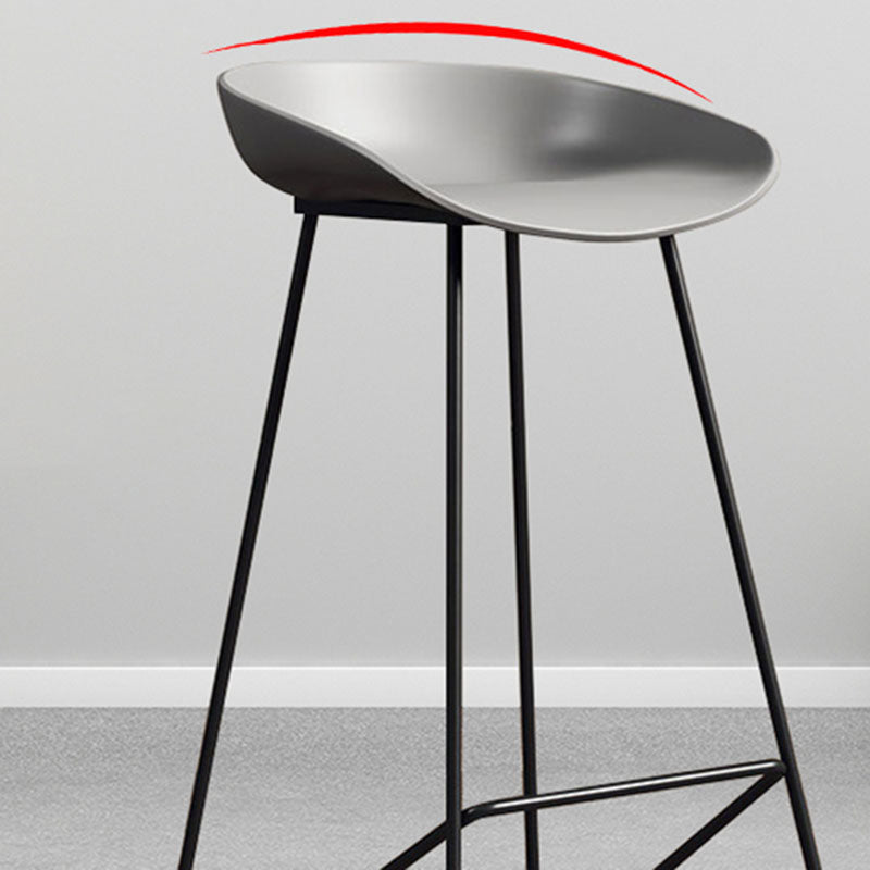 Contemporary Restaurant Footrest Barstool Matte Finish Plastic Stool
