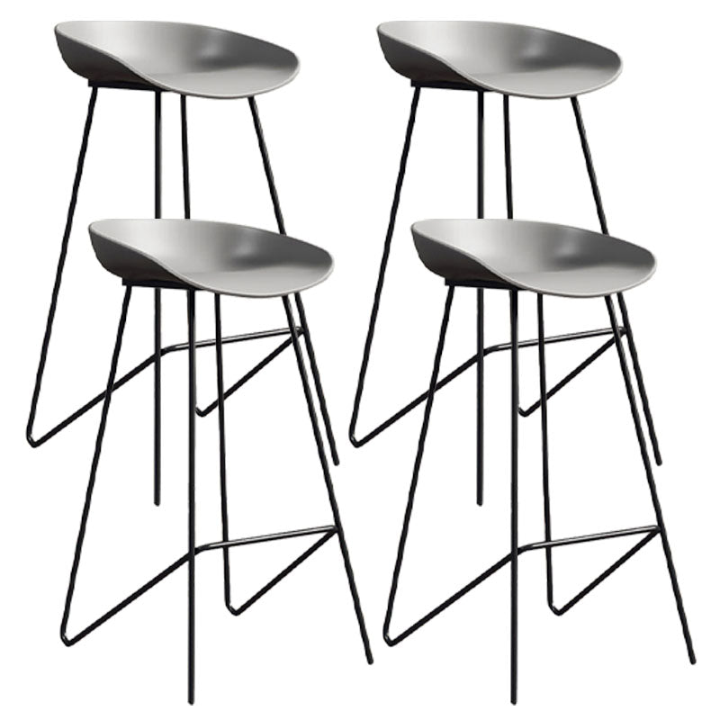 Contemporary Restaurant Footrest Barstool Matte Finish Plastic Stool