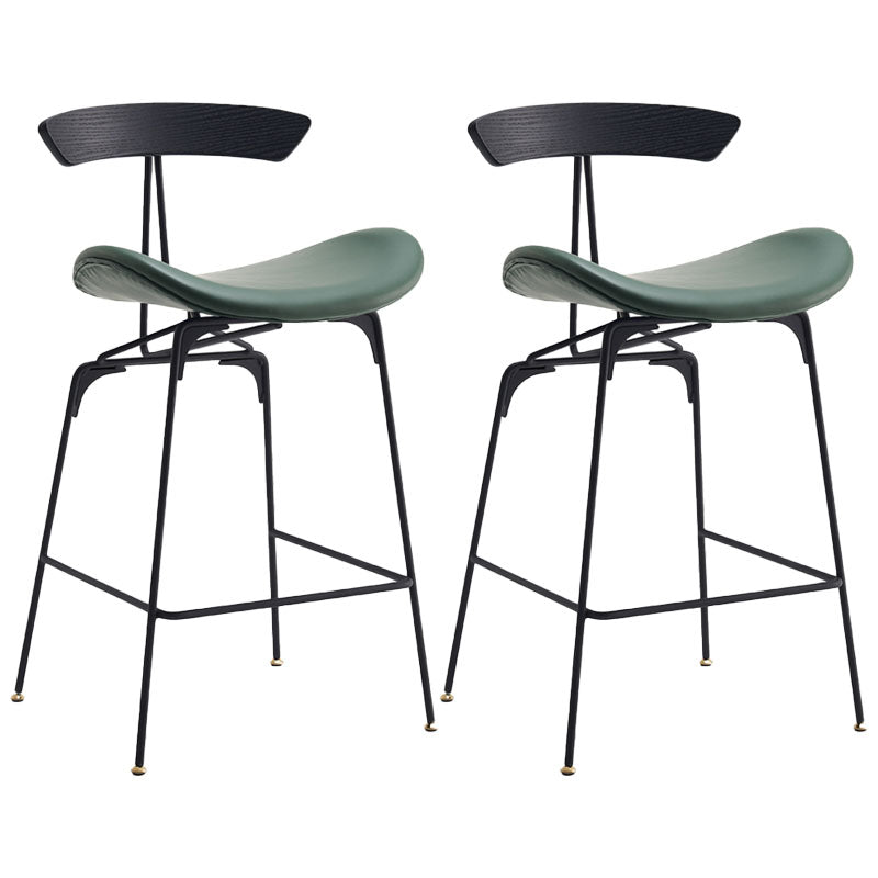 Industrial Matte Finish Leather Barstool Footrest Home Stool