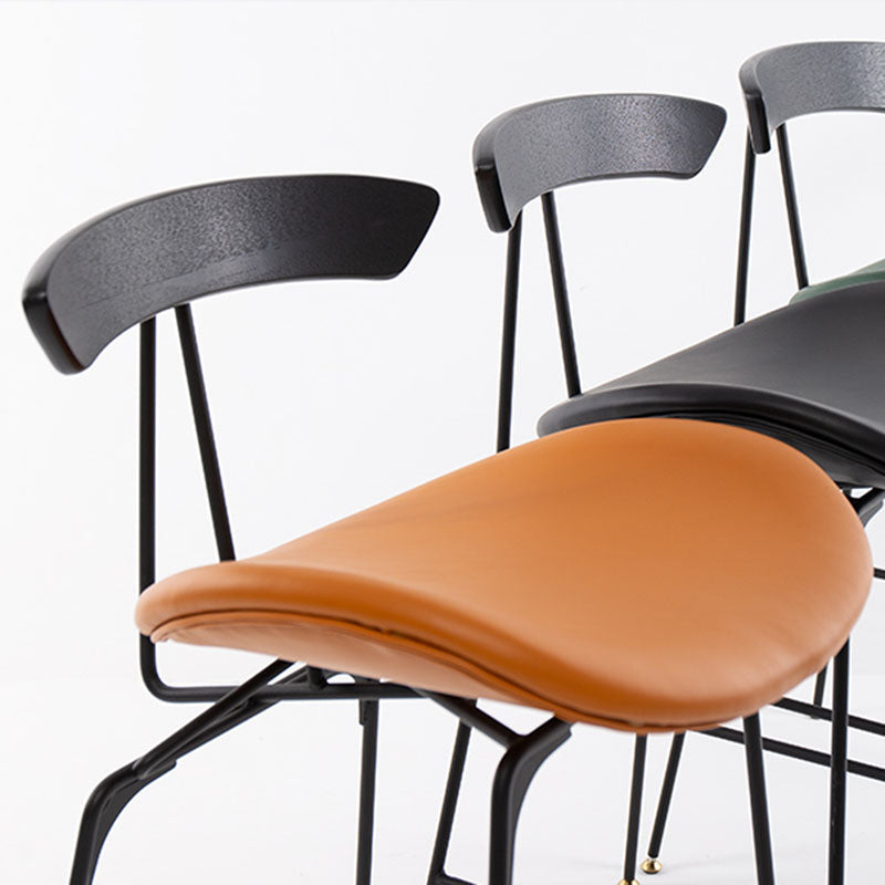 Industrial Matte Finish Leather Barstool Footrest Home Stool