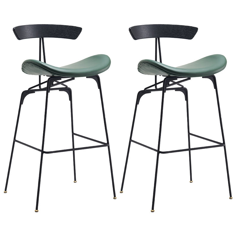 Industrial Matte Finish Leather Barstool Footrest Home Stool