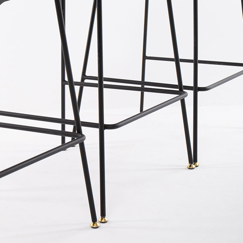 Industrial Matte Finish Leather Barstool Footrest Home Stool