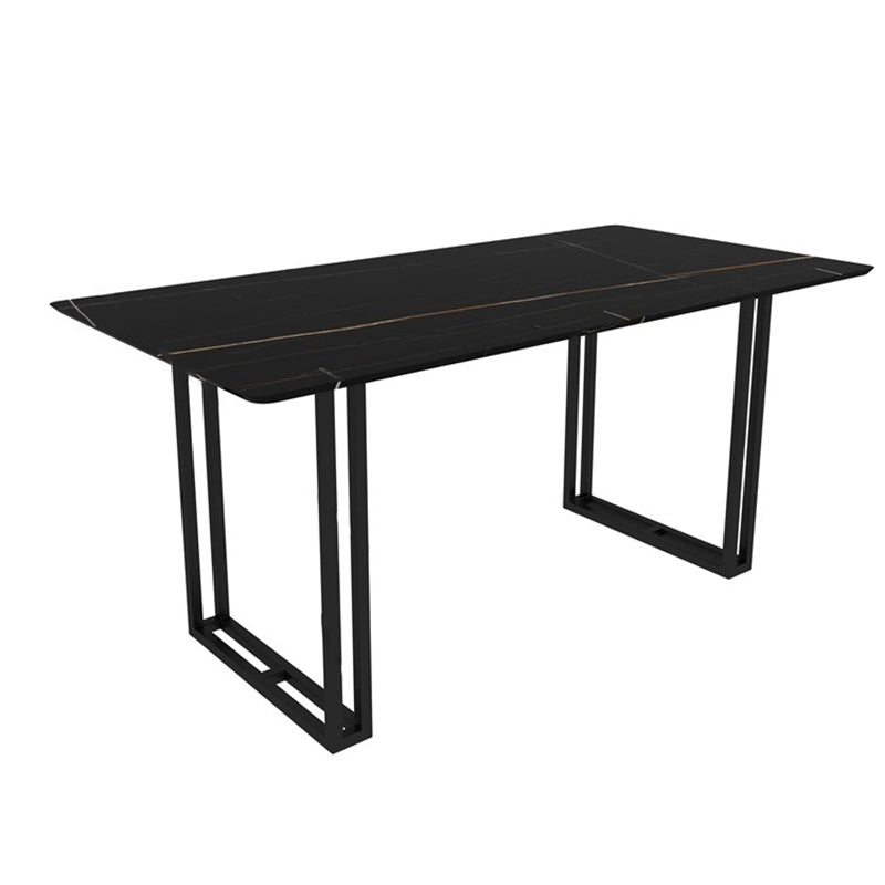 Modern 1/5/7 Pieces Dining Set Sintered Stone Dining Table with Leather Chairs