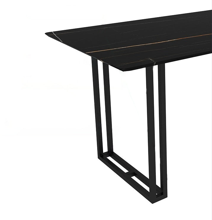Modern 1/5/7 Pieces Dining Set Sintered Stone Dining Table with Leather Chairs
