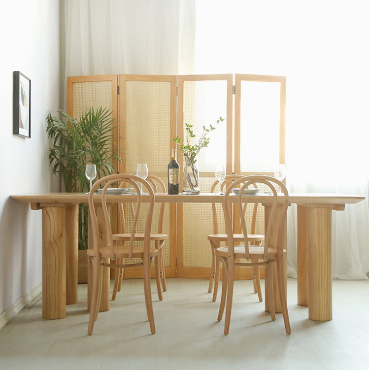 Modern 1/2/3/5/7 Pieces Rectangle Dining Set Solid Wood Dining Table with Chairs