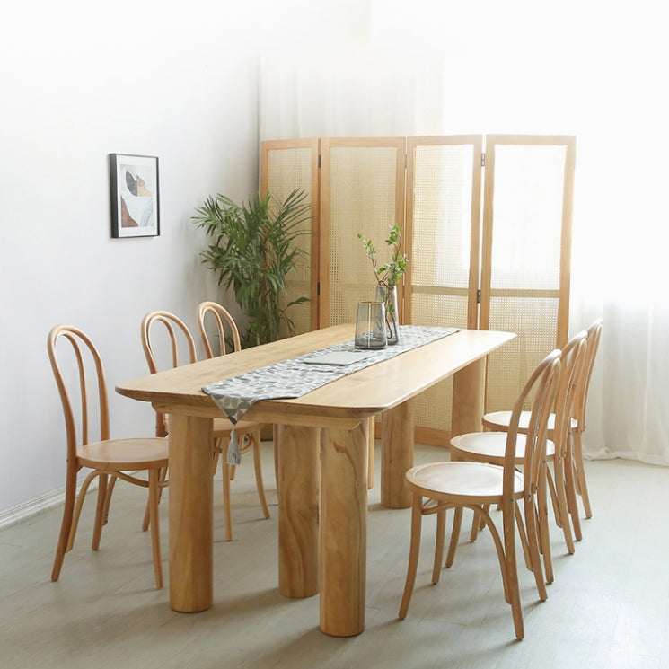 Modern 1/2/3/5/7 Pieces Rectangle Dining Set Solid Wood Dining Table with Chairs