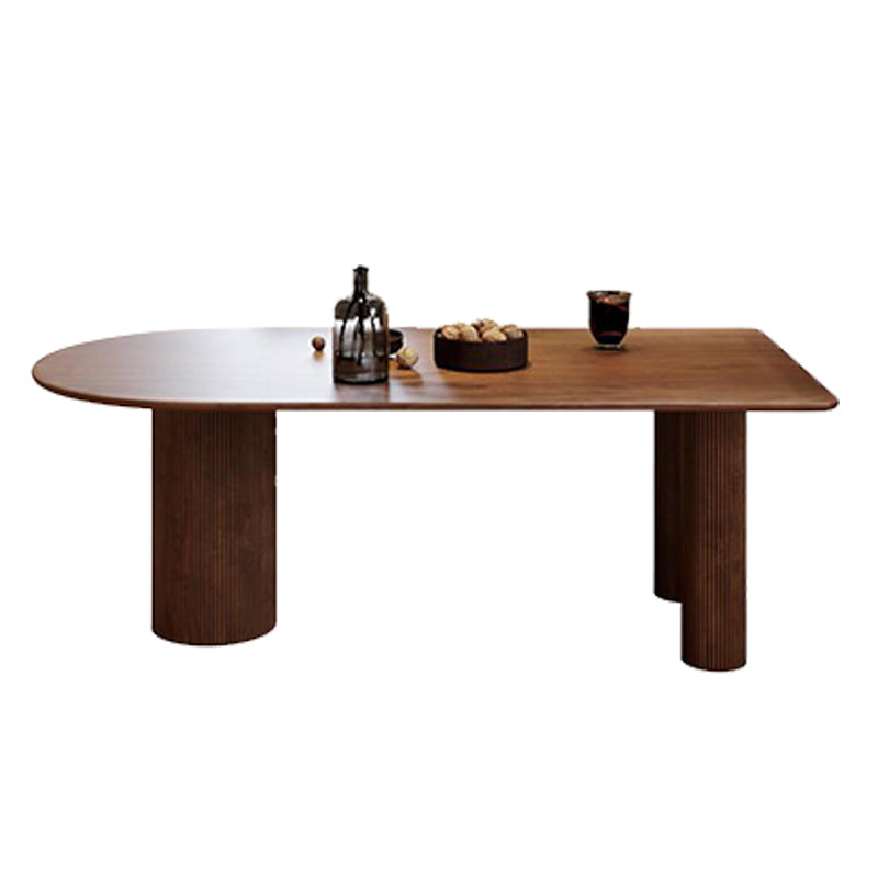 Free Form Wood Dining Table Pinewood Table Contemporary with 3 Legs
