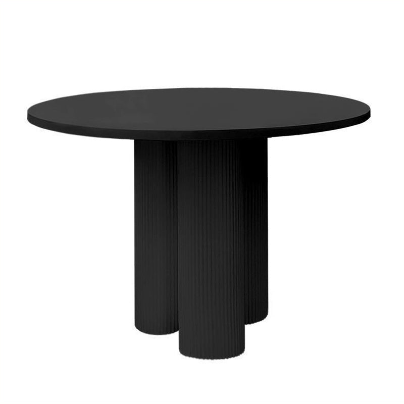 Modern Stone Dining Table Round Artificial Wood Table with Tripod Base