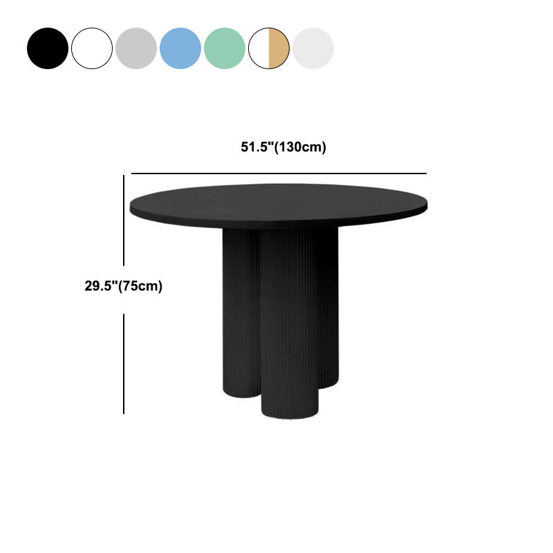 Modern Stone Dining Table Round Artificial Wood Table with Tripod Base