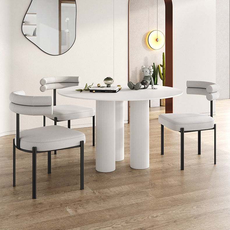 Round Dining Table Stone Top Dining Table with MDF Base for Dining Room