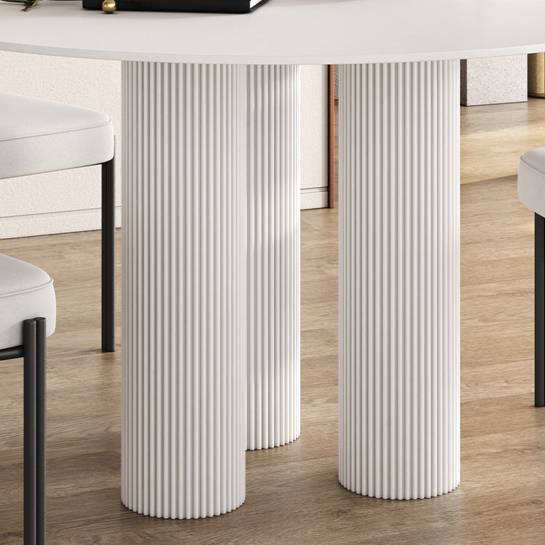 Round Dining Table Stone Top Dining Table with MDF Base for Dining Room