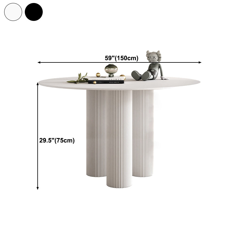 Round Dining Table Stone Top Dining Table with MDF Base for Dining Room