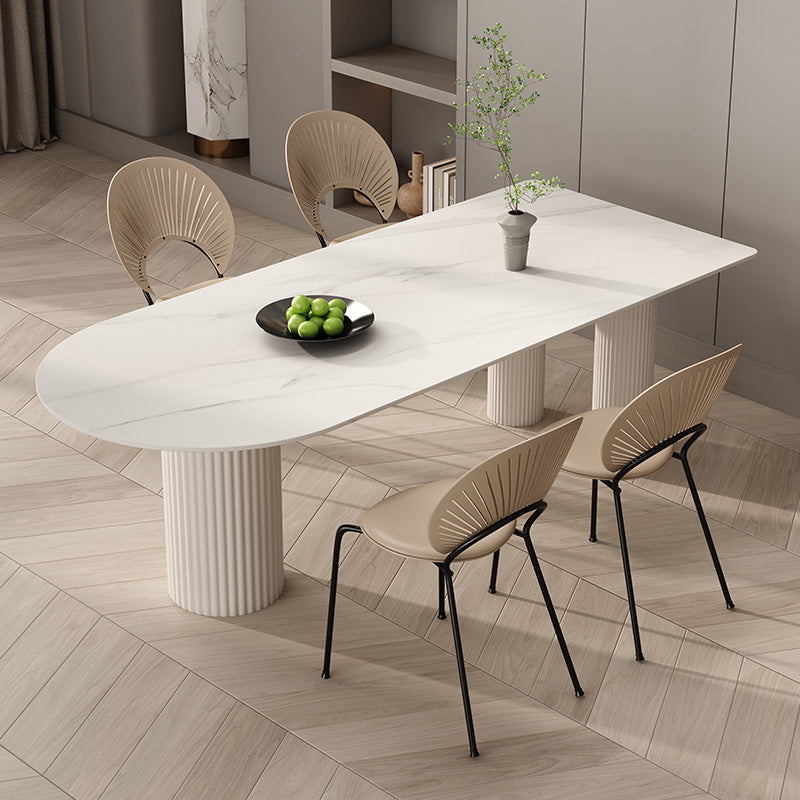 Kitchen Dining Table Modern Stone Dining Table in White and Black