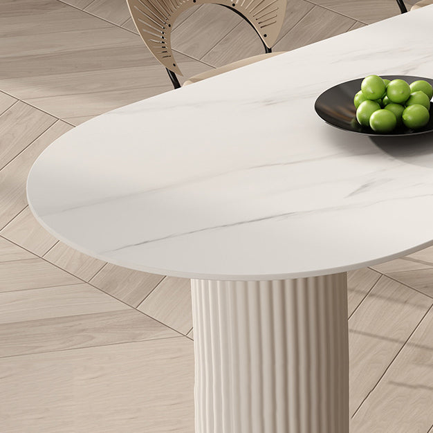 Kitchen Dining Table Modern Stone Dining Table in White and Black