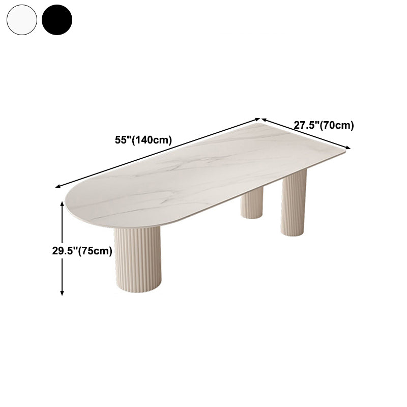 Kitchen Dining Table Modern Stone Dining Table in White and Black