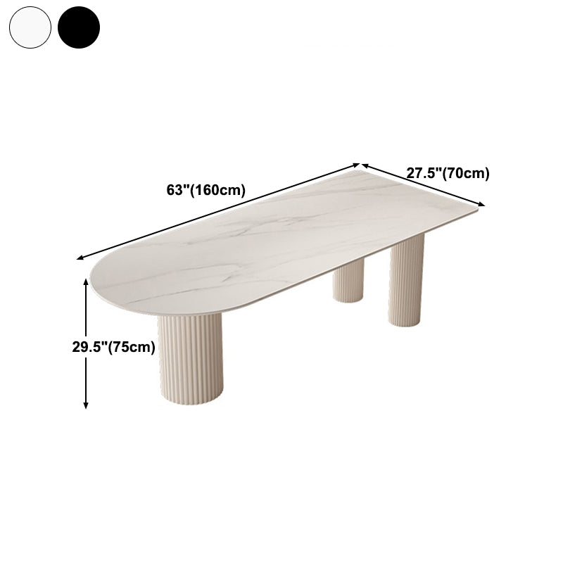 Kitchen Dining Table Modern Stone Dining Table in White and Black