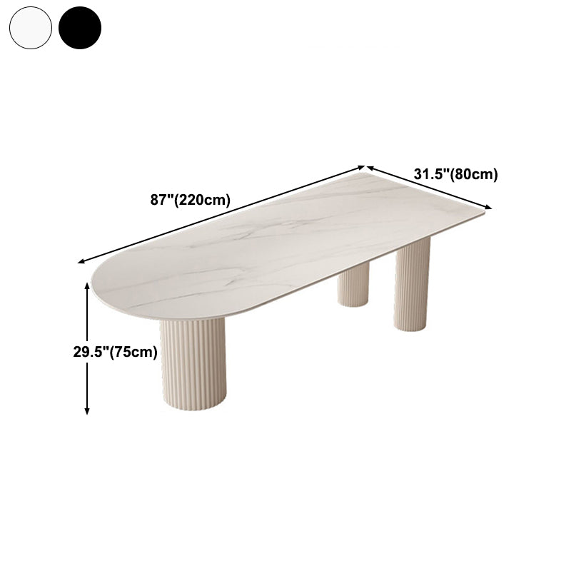 Kitchen Dining Table Modern Stone Dining Table in White and Black