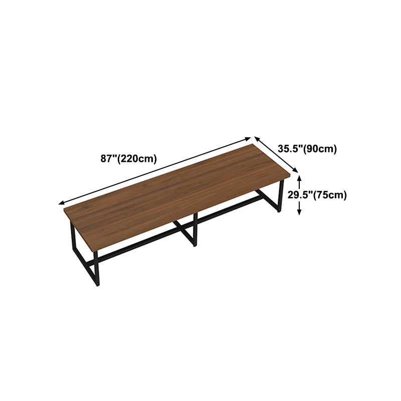 Metal Industrial Rectangle Table Pine Wood Top Indoor Table with Trestle
